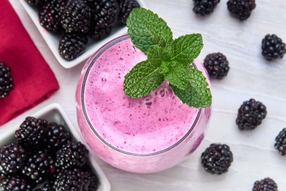 A healthy blackberry smoothie