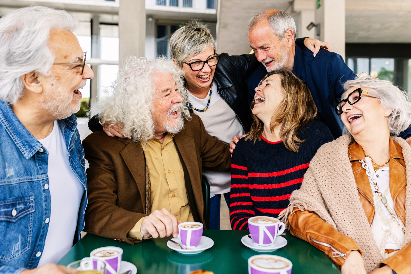 Group of seniors in dementia care assisted living.